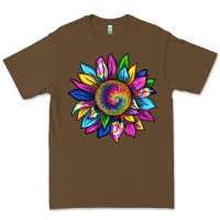 Cacao tie dye sunflower Premium Tee - texasbilliewilder