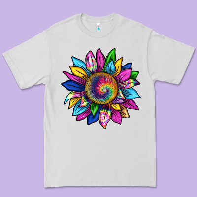 Tie Dye Sunflower Premium Tee Designed By Texasbilliewilder