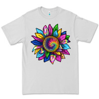 Dove Grey tie dye sunflower Premium Tee - texasbilliewilder