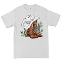 Dove Grey white  cowgirl  and roses Premium Tee - AdoDesignShop