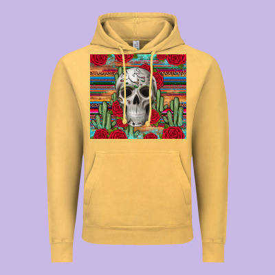 Skull Cactus Vintage Hoodie Designed By Jahusdesignshop