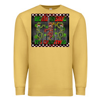 Antique Gold dead inside but it's Christmas dancing skeletons Premium Sweatshirt - BarkalooDesign