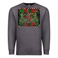 Charcoal Heather dead inside but it's Christmas dancing skeletons Premium Sweatshirt - BarkalooDesign