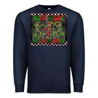 Navy dead inside but it's Christmas dancing skeletons Premium Sweatshirt - BarkalooDesign