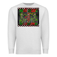Oatmeal Heather dead inside but it's Christmas dancing skeletons Premium Sweatshirt - BarkalooDesign