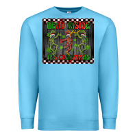 Ocean Blue dead inside but it's Christmas dancing skeletons Premium Sweatshirt - BarkalooDesign