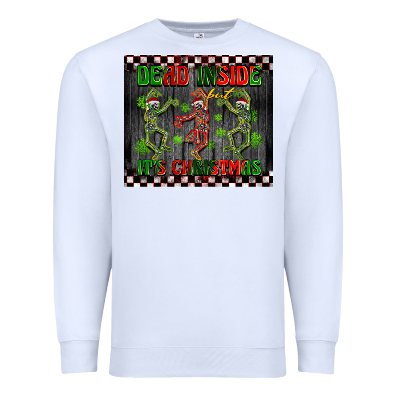 Dead Inside But It's Christmas Dancing Skeletons Premium Sweatshirt by BarkalooDesign | Teevron