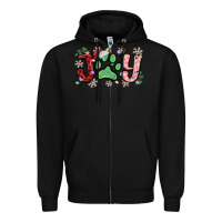Black joy with dog paw Zipper Hoodie - MaliasSmallBusiness