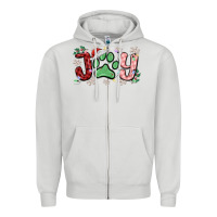 Dove Grey joy with dog paw Zipper Hoodie - MaliasSmallBusiness