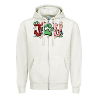 Oatmeal Heather joy with dog paw Zipper Hoodie - MaliasSmallBusiness