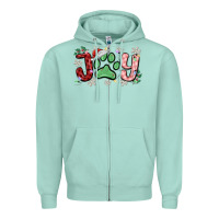 Seafoam joy with dog paw Zipper Hoodie - MaliasSmallBusiness