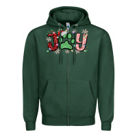 Sports Green joy with dog paw Zipper Hoodie - MaliasSmallBusiness
