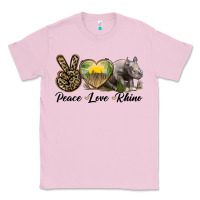 Bubblegum Pink peace love rhino Classic Tee - LillyAllenDesigns