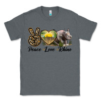 Charcoal Heather peace love rhino Classic Tee - LillyAllenDesigns