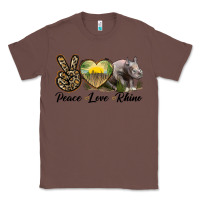 Chestnut peace love rhino Classic Tee - LillyAllenDesigns