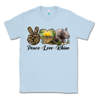 Dusty Blue peace love rhino Classic Tee - LillyAllenDesigns