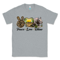 Heather Grey peace love rhino Classic Tee - LillyAllenDesigns