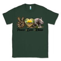 Sports Green peace love rhino Classic Tee - LillyAllenDesigns