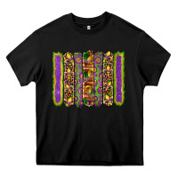 Black mardi gras fleur de lis mask leopard glitter  brushstrokes Heavy Core Tee - Artiststas