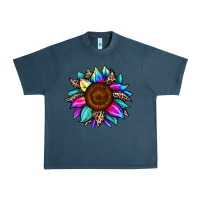 Midnight Navy sunflower tie dye Urban Heavy Tee - JahusDesignShop