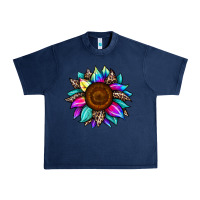 Navy sunflower tie dye Urban Heavy Tee - JahusDesignShop