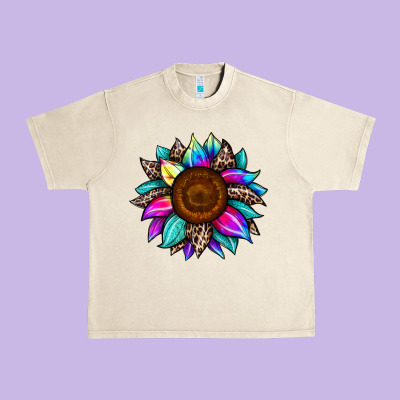 Sunflower Tie Dye Urban Heavy Tee Designed By Jahusdesignshop