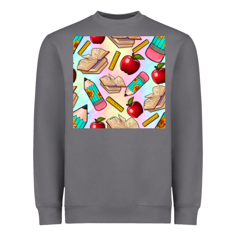 School Seamless Pattern Heavyweight Sweatshirt by BundleAndBundleShop | Teevron
