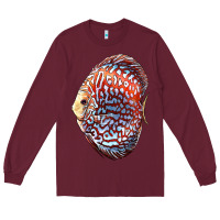 Burgundy Discus Fish Long Sleeve Tee - LillyAllenDesigns