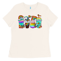 Bone rainbow coffee cups Ladies Tee - texasbilliewilder