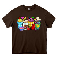 Chocolate Brown school coffee cups Heavy Core Tee - Zillion Design Studio