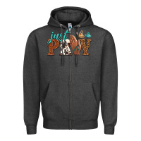 Charcoal Heather just pray Zipper Hoodie - NancyCooperArtShop