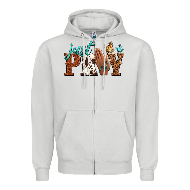 Just Pray Zipper Hoodie by NancyCooperArtShop | Teevron