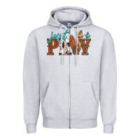 Heather Grey just pray Zipper Hoodie - NancyCooperArtShop