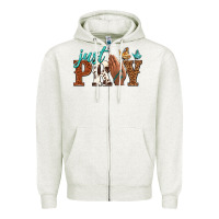 Oatmeal Heather just pray Zipper Hoodie - NancyCooperArtShop