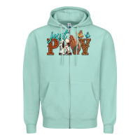 Seafoam just pray Zipper Hoodie - NancyCooperArtShop