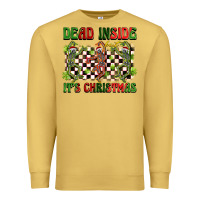 Antique Gold dead inside but it's christmas dancing skeletons Premium Sweatshirt - BarkalooDesign