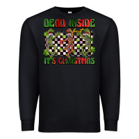 Black dead inside but it's christmas dancing skeletons Premium Sweatshirt - BarkalooDesign