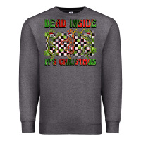 Charcoal Heather dead inside but it's christmas dancing skeletons Premium Sweatshirt - BarkalooDesign