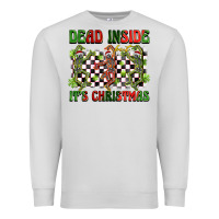 Dove Grey dead inside but it's christmas dancing skeletons Premium Sweatshirt - BarkalooDesign