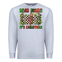 Heather Grey dead inside but it's christmas dancing skeletons Premium Sweatshirt - BarkalooDesign