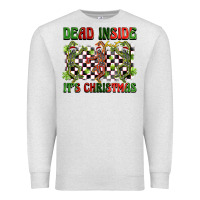 Oatmeal Heather dead inside but it's christmas dancing skeletons Premium Sweatshirt - BarkalooDesign
