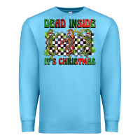 Ocean Blue dead inside but it's christmas dancing skeletons Premium Sweatshirt - BarkalooDesign
