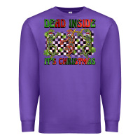 Purple dead inside but it's christmas dancing skeletons Premium Sweatshirt - BarkalooDesign