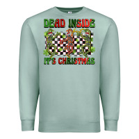 Seafoam dead inside but it's christmas dancing skeletons Premium Sweatshirt - BarkalooDesign