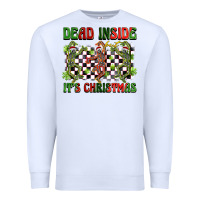 White dead inside but it's christmas dancing skeletons Premium Sweatshirt - BarkalooDesign