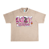 French Oak pink cozy season with snowman ado Urban Heavy Tee - AdoDesignShop