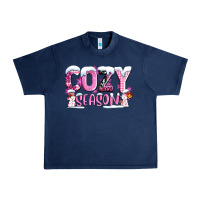 Navy pink cozy season with snowman ado Urban Heavy Tee - AdoDesignShop