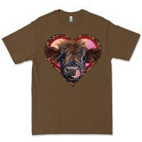 Cacao leopard heart highland calf Premium Tee - RanaPortraitStore