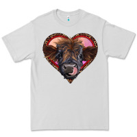 Dove Grey leopard heart highland calf Premium Tee - RanaPortraitStore