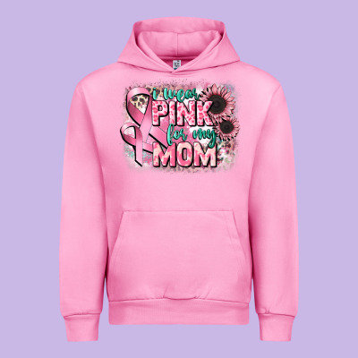 I Wear Pink For My Mom Urban Hoodie Designed By Cowgirlartshop
